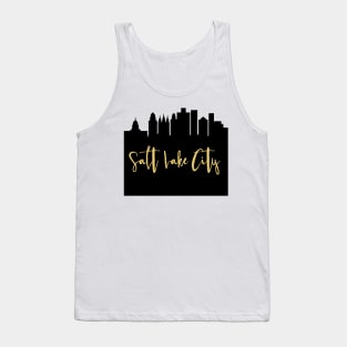 SALT LAKE CITY UTAH DESIGNER SILHOUETTE SKYLINE ART Tank Top